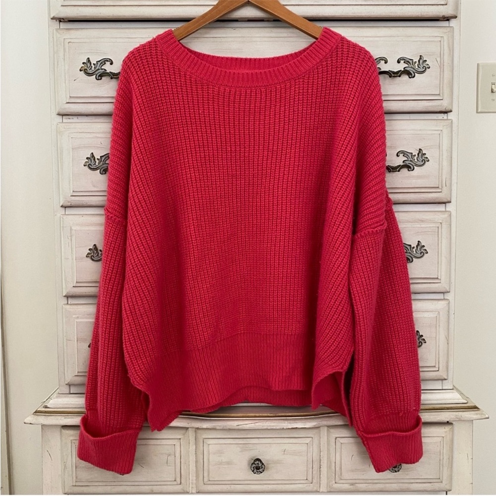 Vici Lipstick Cuffed Sleeve Sweater